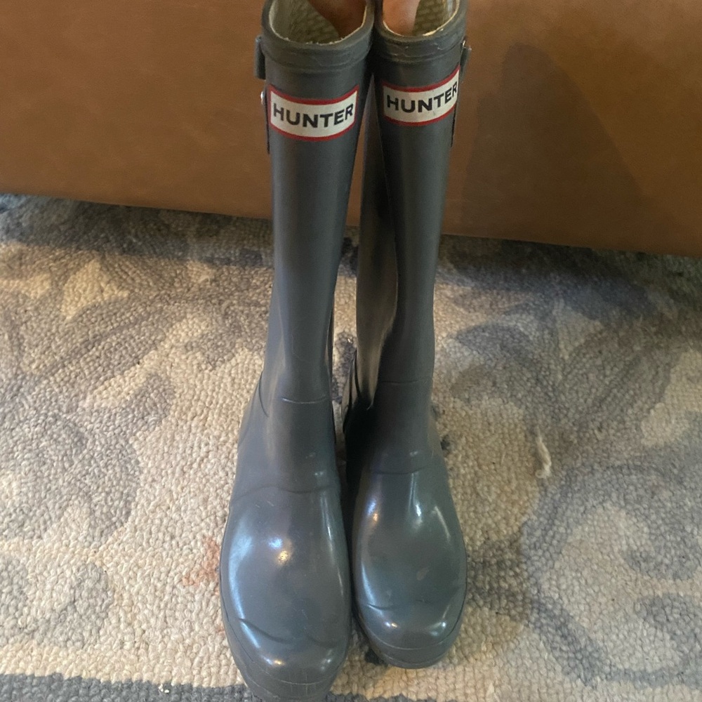 Hunter Gray/Slate Blue Tall Rain Boots